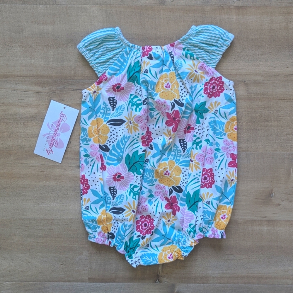 NWT! Bonnie Baby Floral Bubble Romper with Pockets - Size 18M - Picture 2 of 4